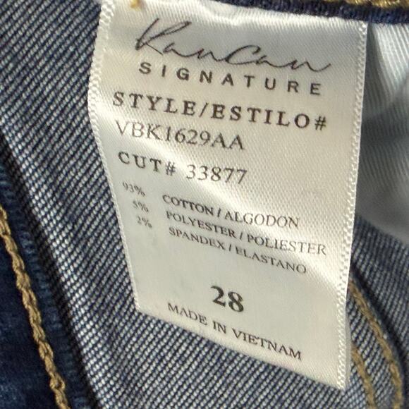 KanCan Kurvy Ultra High Ankle Jean Womens 28 Blue Split Frayed Hem Distressed - Picture 15 of 16